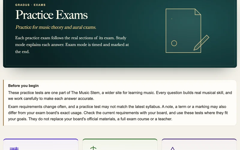 Music theory practice tests